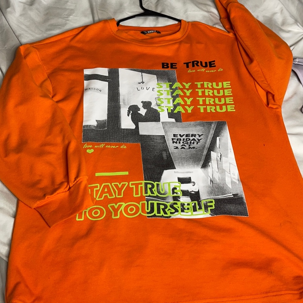 Orange SHEIN long sleeve size small